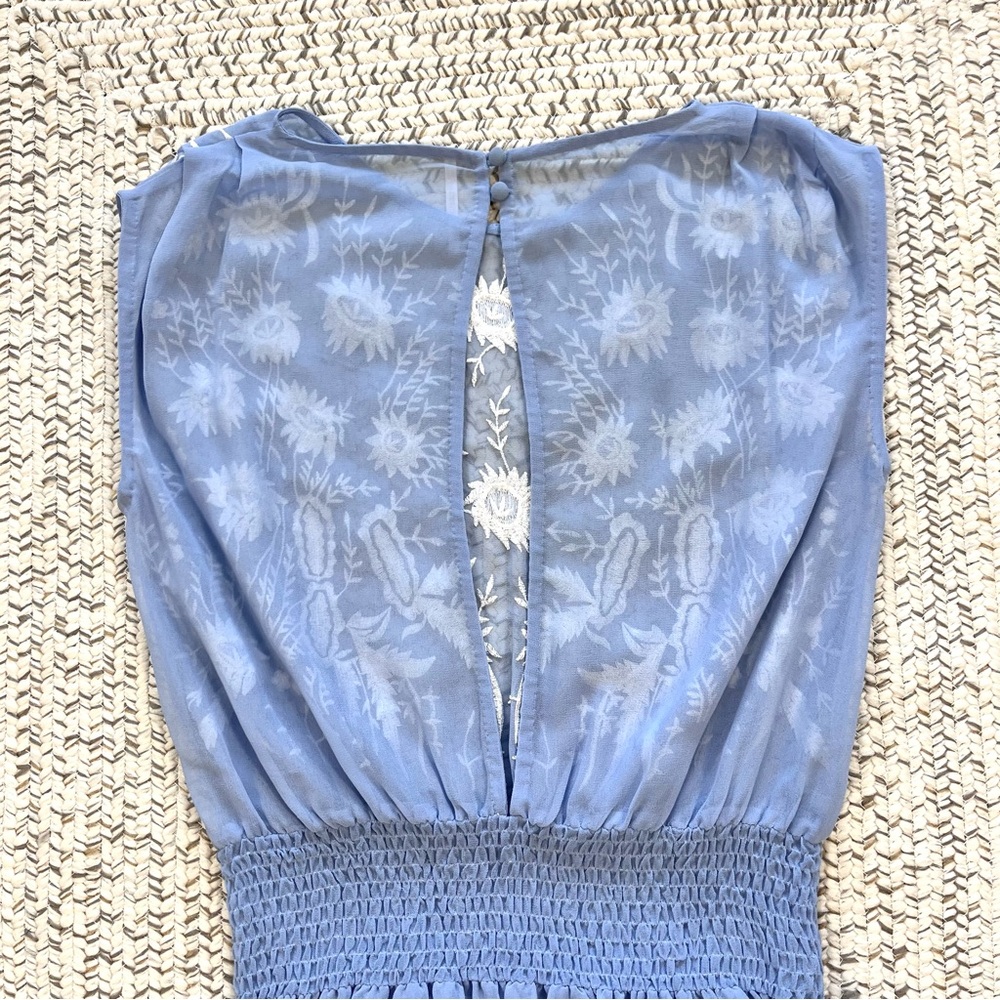 Free People Garden Bloom Mini Dress in Wedgewood Blue XS - Picture 11 of 12